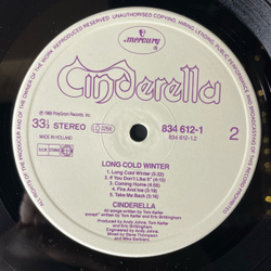 Винтажная виниловая пластинка LP Cinderella Long Cold Winter (Нидерланды 1988)