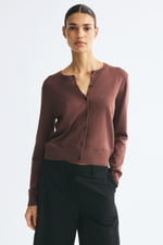 Тонкий трикотажный кардиган — Коричневый - H&M
