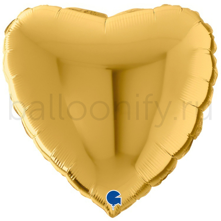 Фольгированная фигура, сердце, 22"/56СМ Металлик Gold 5