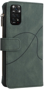 Дизайнерский чехол-книжка из кожи для XIAOMI REDMI NOTE 11 / 11S с кошельком, 5 слотами для карт и подставкой