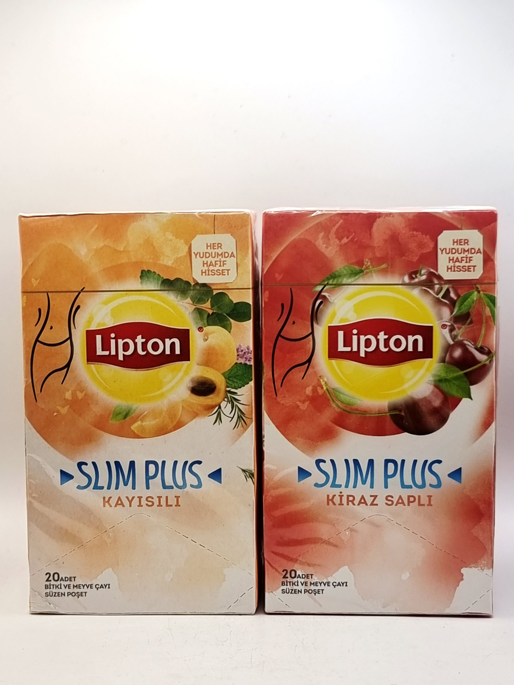 Lipton Slim Plus Чай травяной, фруктовый с вишней и абрикосом, 40 пакетиков, 72 г (Турция)