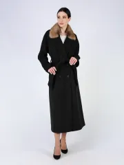 Пальто демисезонное длинное с поясом