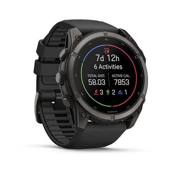Часы Garmin Fenix 9 — 51 мм Carbon Gray DLC Titanium with Black Silicone Band (010-04763-11)
