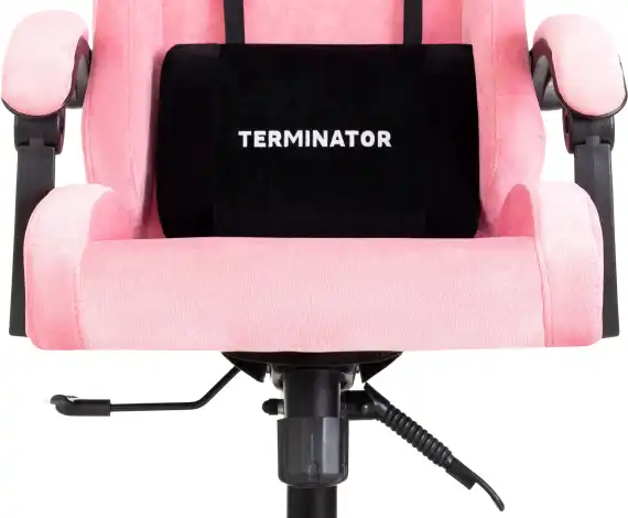 Кресло игровое Knight Terminator розовый Velvet 36 с подголов. крестов. металл