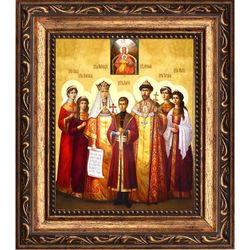 Царская семья. Икона на холсте.