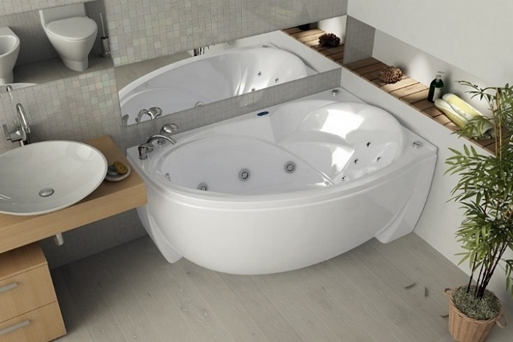 Акриловая ванна Aquatek (Акватек) Бетта 150x95 R, с каркасом и сливом-переливом