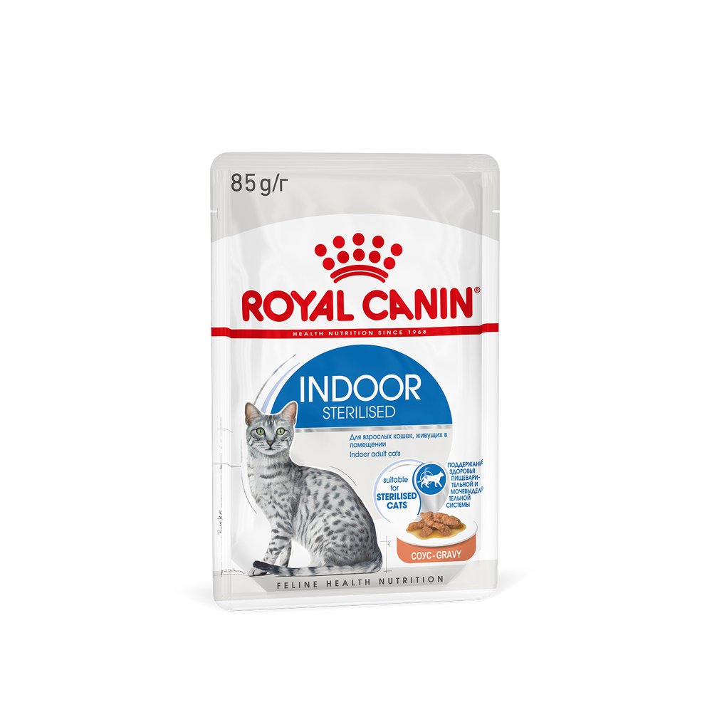 Royal Canin Indoor Sterilized Индор стерилайзд Корм влажный для стерилизованных кошек живущих в помещении соус 85г