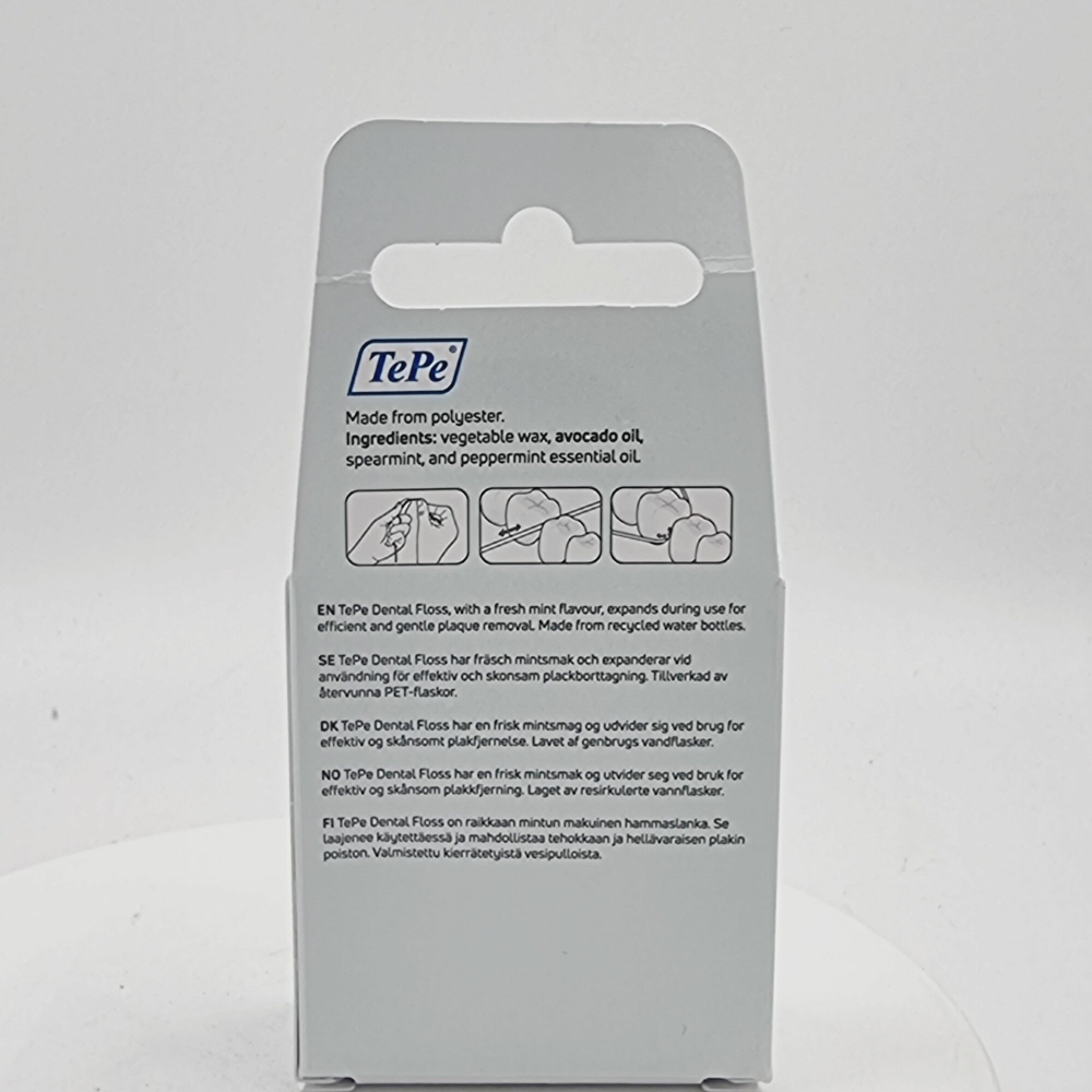 Зубная нить TePe Dental Floss вощеная, расширяющаяся, с маслом авокадо и мяты, 40 м