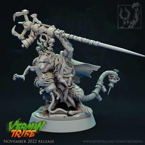 Grand Alliance Chaos Skaven Arch-Warlock миниатюра для dnd, днд, pathfinder, фентези, Настольная игра, НРИ, Варгейм, РПГ