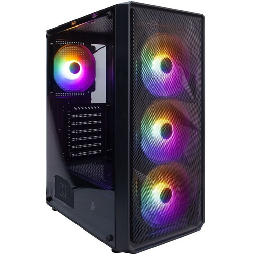 Корпус Midi-Tower 1STPLAYER FD3, FRGB, ATX, черный (FD3-BK-4F1)