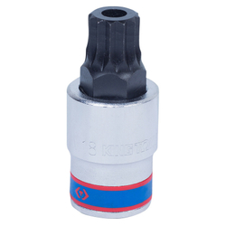 Насадка (бита) торцевая 1/2", SPLINE с отверстием, M18, L = 66 мм KING TONY 402B18