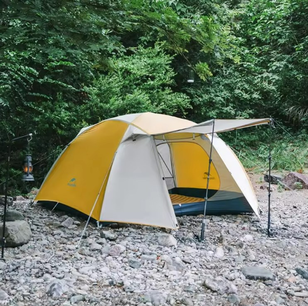 Палатка Naturehike Cloud-Creek PRO, 2-местная, бежево-желтая, артикул CNK2300ZP024-2YPRO.