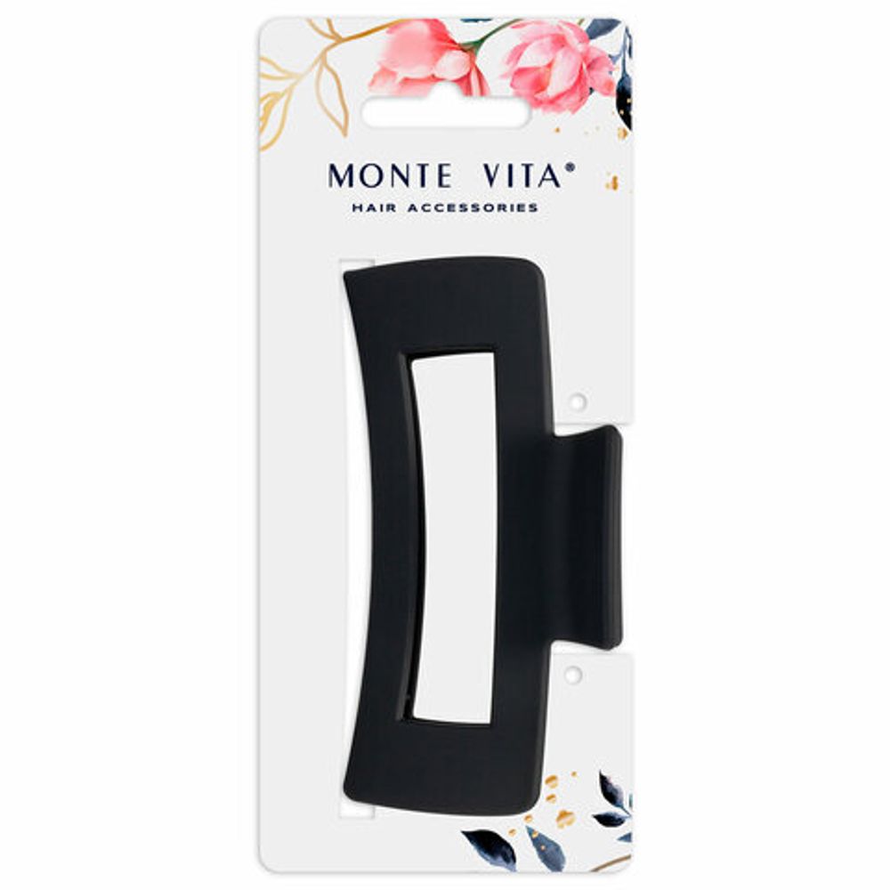 Краб для волос 10,5 см, soft-touch, чёрный, MONTE VITA, 456999