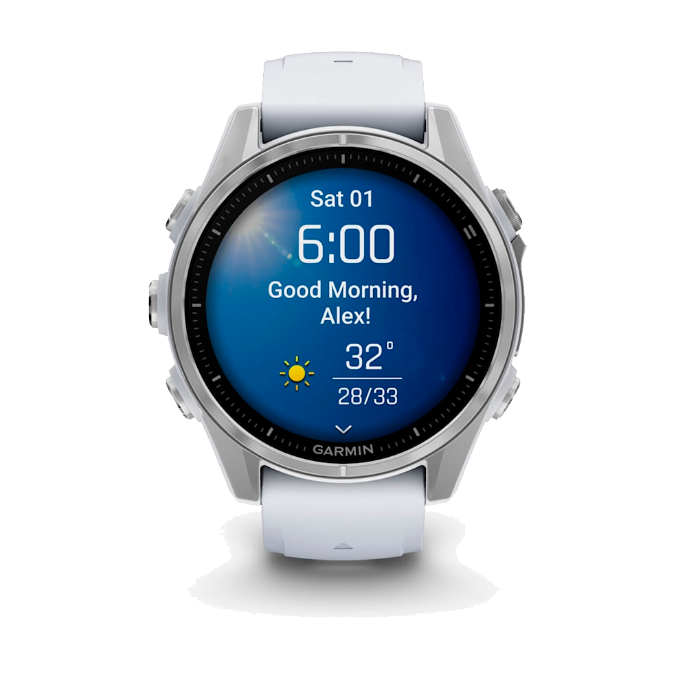 Умные часы Garmin Fenix 8, 43mm, Amoled Silver with Whitestone Silicone Band (010-02903-00)