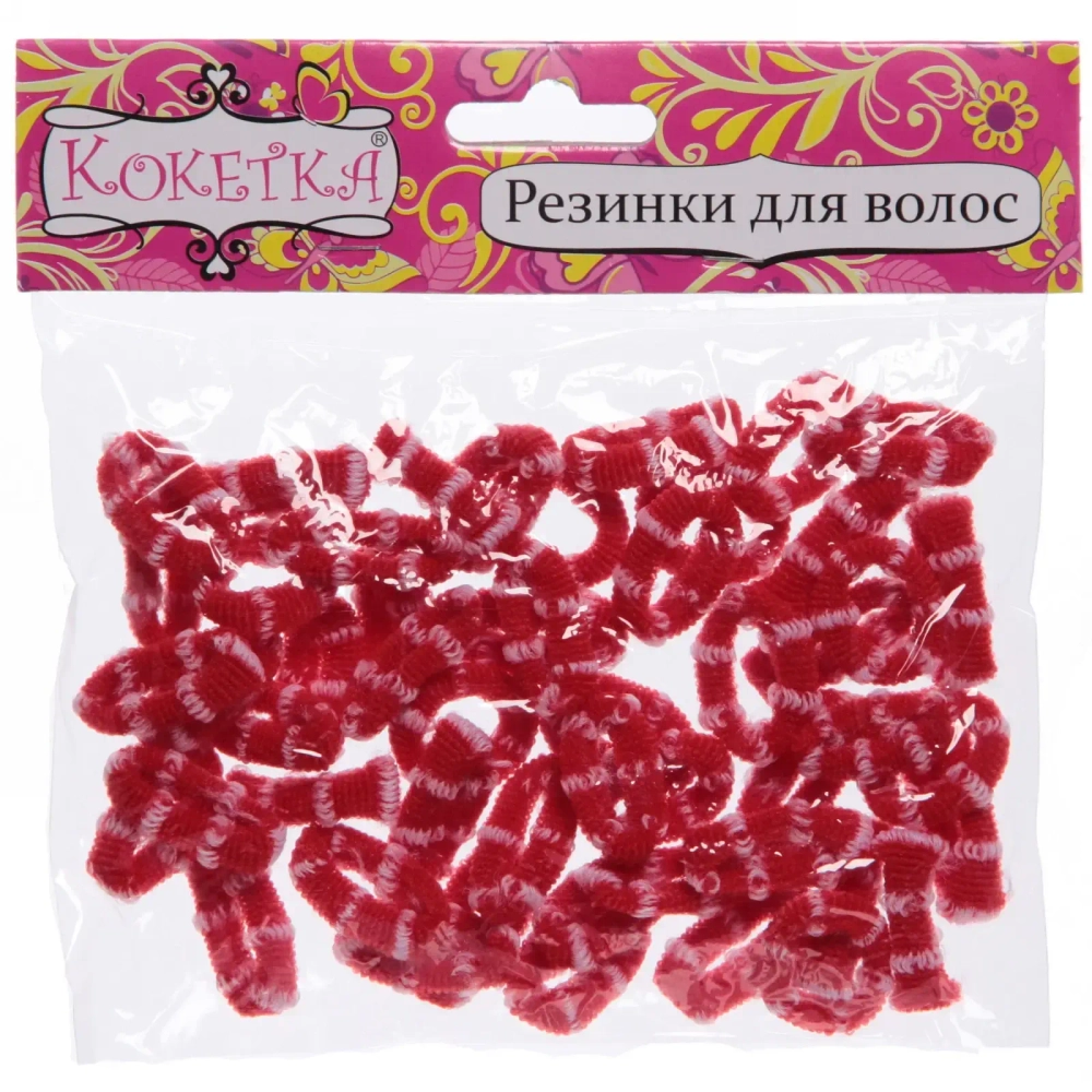 Резинки для волос 50шт «Кокетка - Лапушки», цвет красный, d-2см●