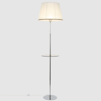 Citilux Линц CL402970T Торшер хром со столиком и белым абажуром