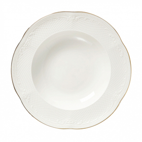 Тарелка глубокая 23 см, фарфор, "Aristocrat-Gold". Noble
