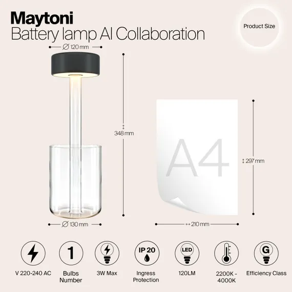 Интерьерная настольная лампа AI Collaboration MOD229TL-L3B3K1 Maytoni