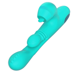 Вибратор-кролик 25см с двигающимся язычком и насадками Amovibe Sensa Sway G-Spot Rabbit Vibrator Turquoise