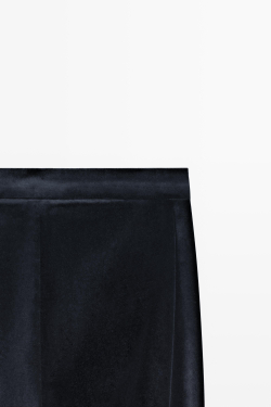 Massimo Dutti Бархатные брюки скинни клеш, темно-синий