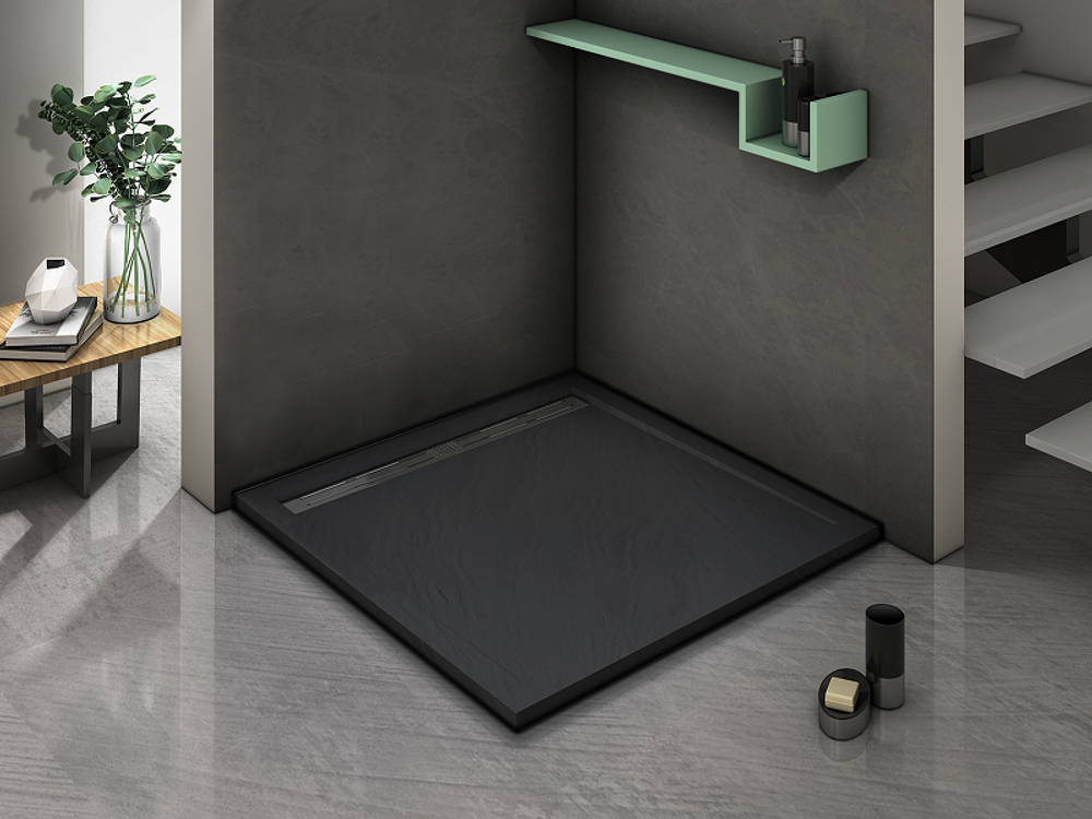 Душевой поддон из искусственного камня WeltWasser WW TRS 90 STONE-BL 90x90 10000004412 Черный