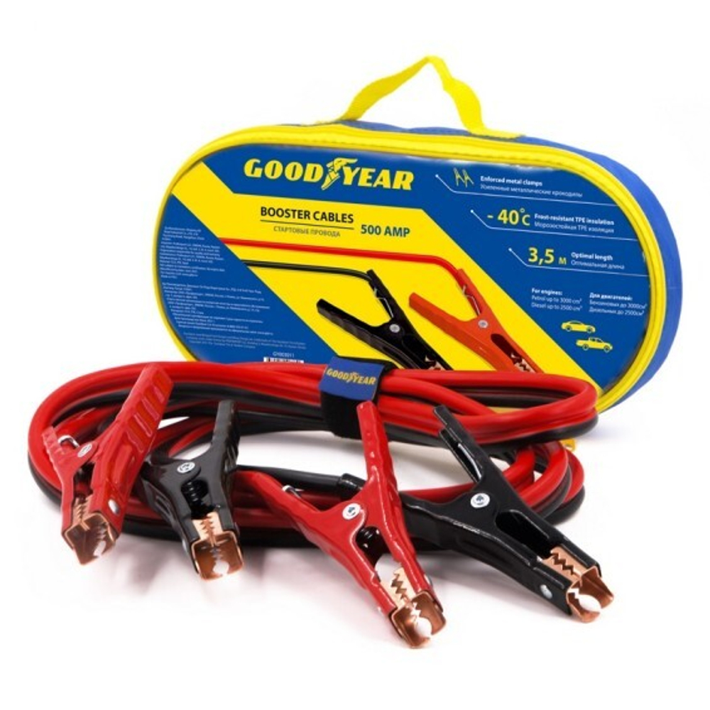 Провода-"прикуриватели" (500А-3,5м) Goodyear