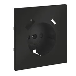 Накладка для розетки с заземлением и защитными шторками, с USB A+C Voltum S70 Черный VLS001008