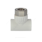 Тройник PP-R комбинированный белый Дн 20х1/2" с накидной гайкой VALFEX 11140020
