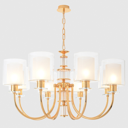 Подвесная люстра Crystal Lux ELENA SP8 GOLD