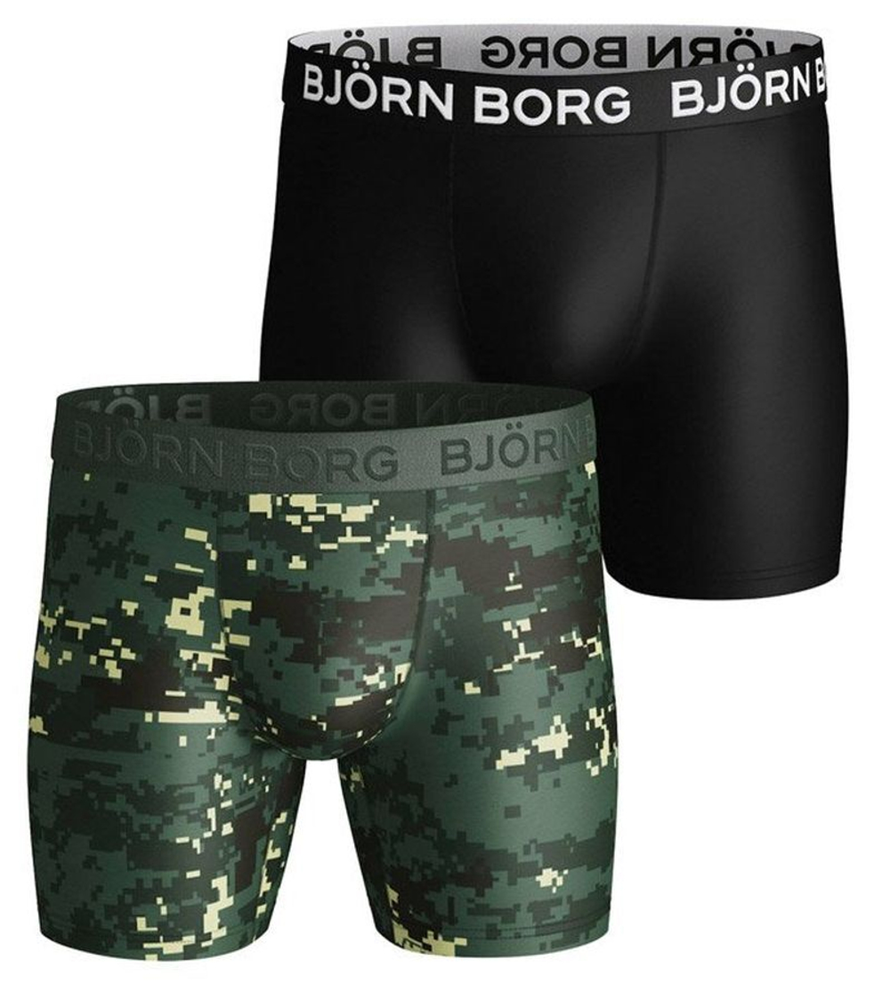 Мужские спортивные боксеры Björn Borg Shorts Per BB Digital Woodland 2P - зеленый