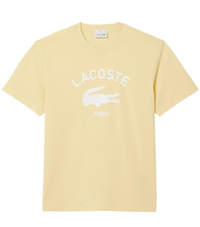 Теннисная футболка Lacoste Signature Print Cotton - yellow