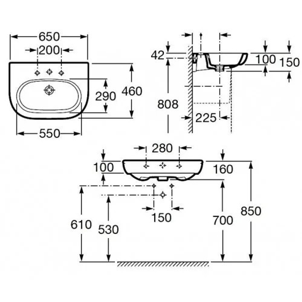 7327241000 Раковина N-MERIDIAN 650x460 бел