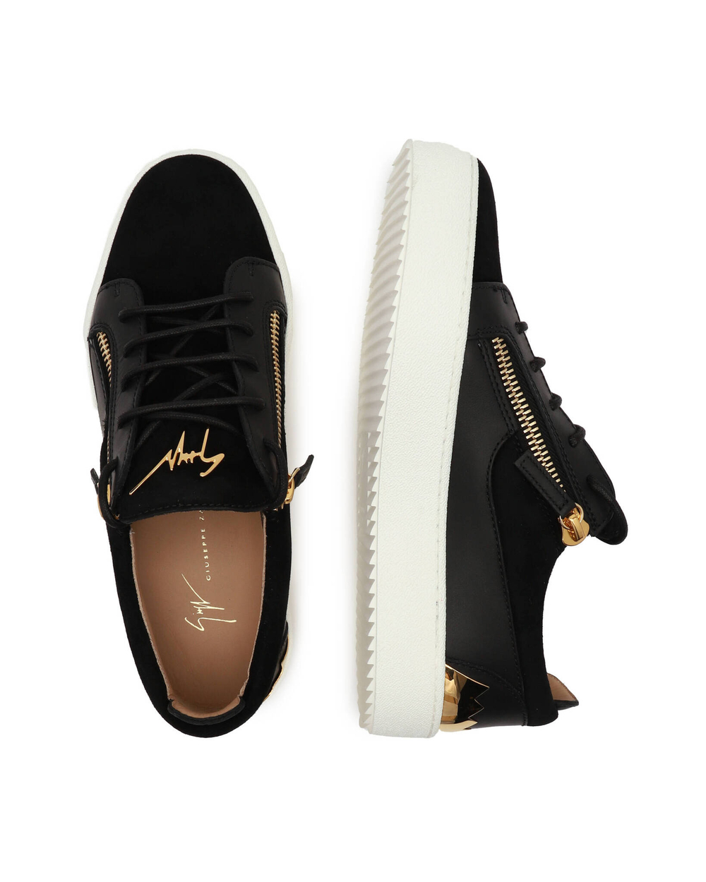 Кожаная кроссовка Giuseppe Zanotti - черный(RM30016)