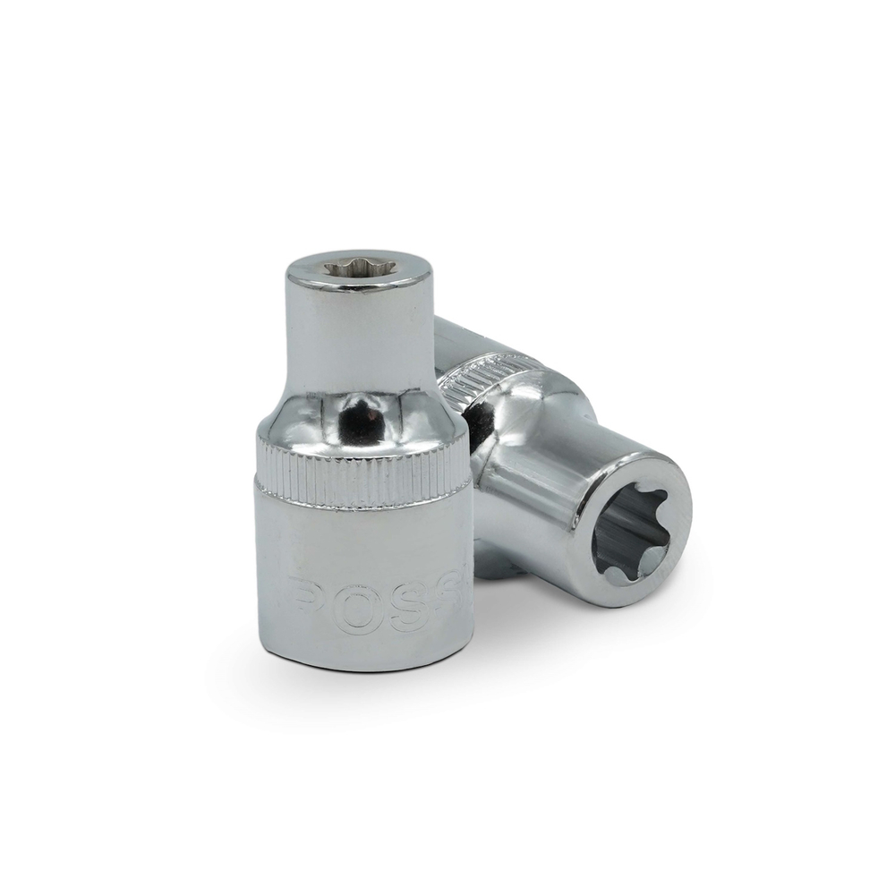 Набор головок на держателе ROSSVIK SST1024, 1/2", TORX E10-E24, L-80 мм, 9 предметов