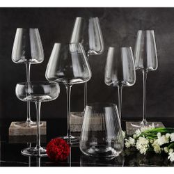 Бокал для вина 380 мл "Zie Optical" d 7,9/5,5 см h24 см оптические грани P.L. - BarWare [6]