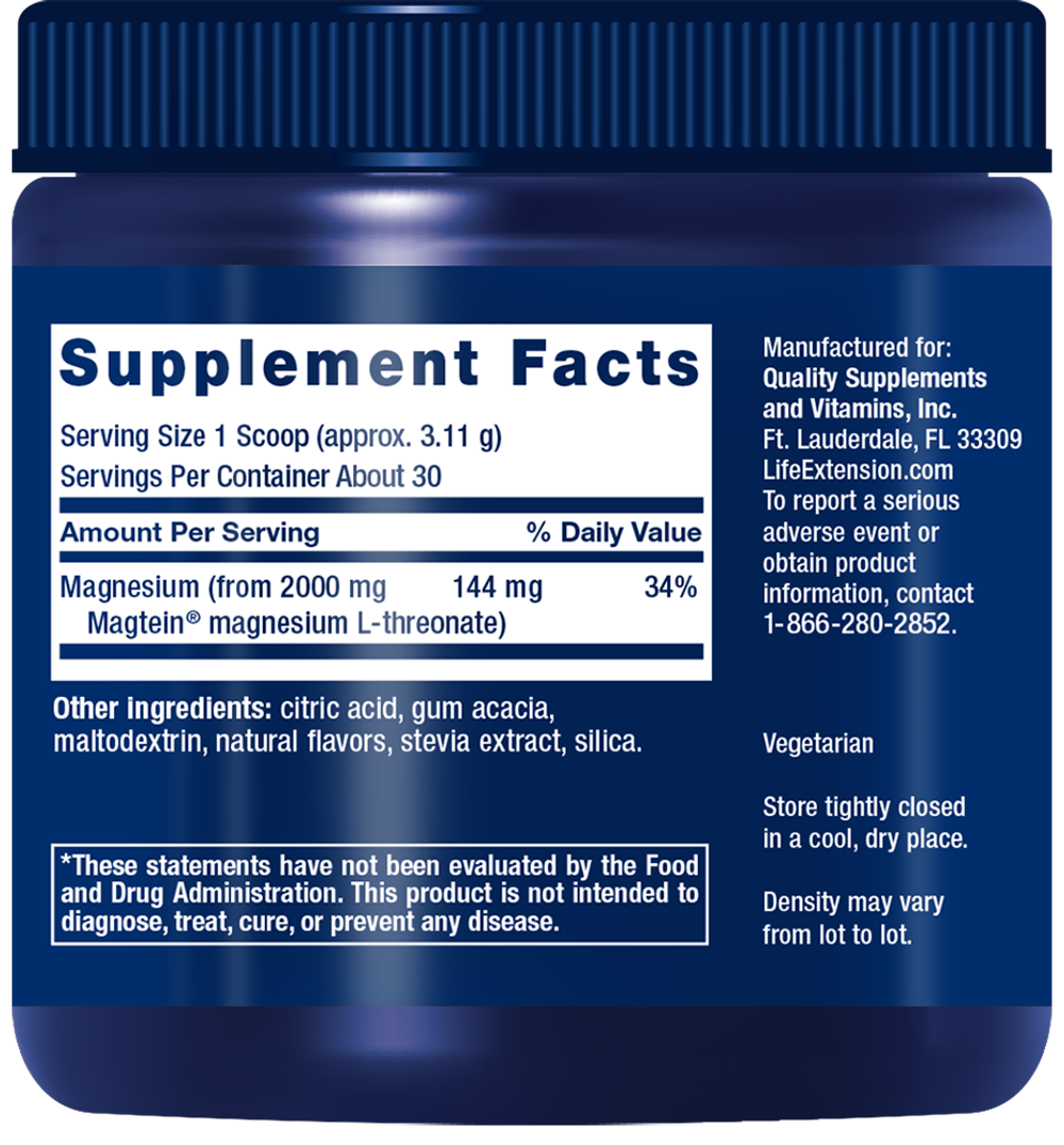 Neuro-Mag® Magnesium L-Threonate (тропический пунш) 93.35 грамм Life Extension