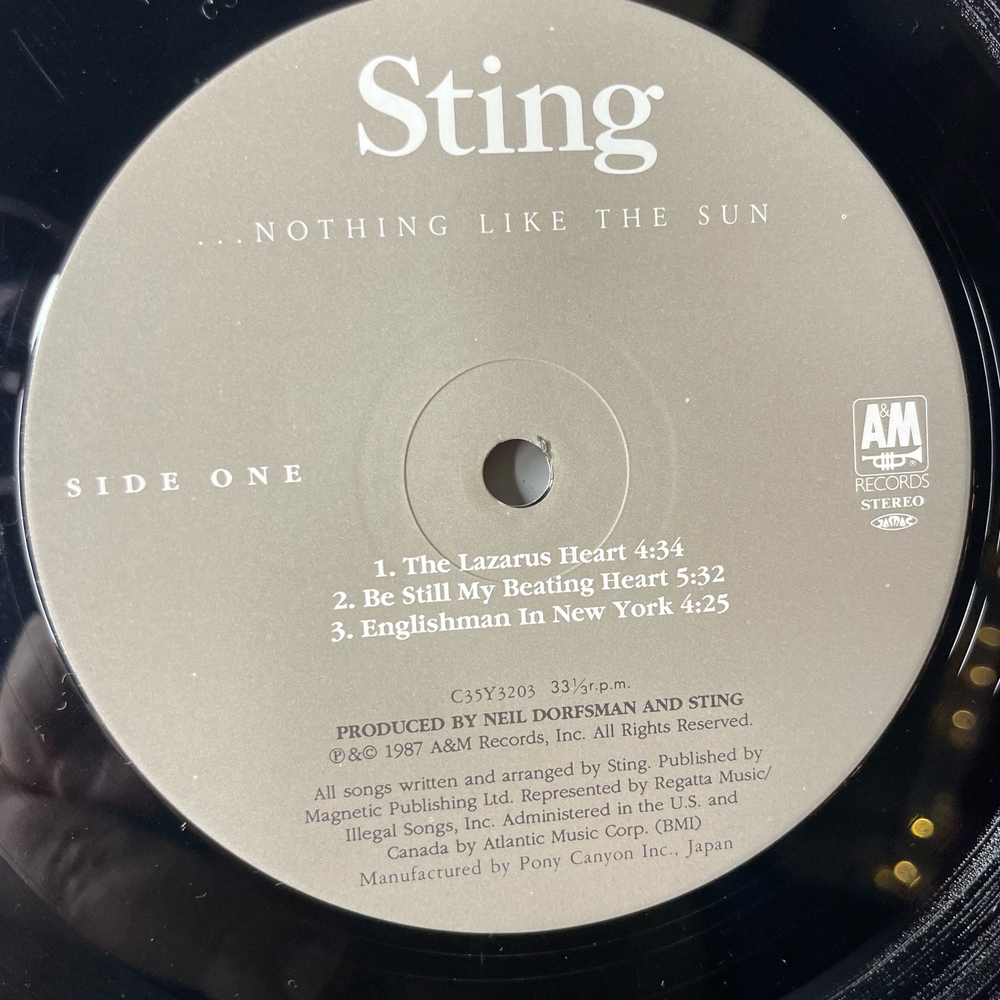 Винтажная виниловая пластинка LP Sting Nothing Like The Sun (Япония 1987) (Оби) The Lazarus Heart