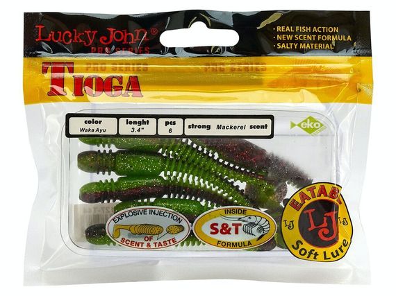 Виброхвосты съедобные LJ Pro Series TIOGA 3.4in (8,64 см), цв. T44, 6 шт.