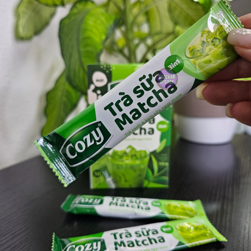 Чай Матча Латте COZY растворимый с жасмином 10 стиков по 17 гр