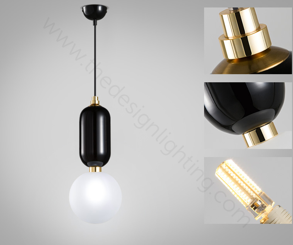 Pendant design lamp Aballs  by Parachilna (Black,  D20)