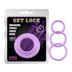 Набор из 3-х эрекционных колец Magnum Force Cock Ring, фиолетовый (Цвет: фиолетовый)