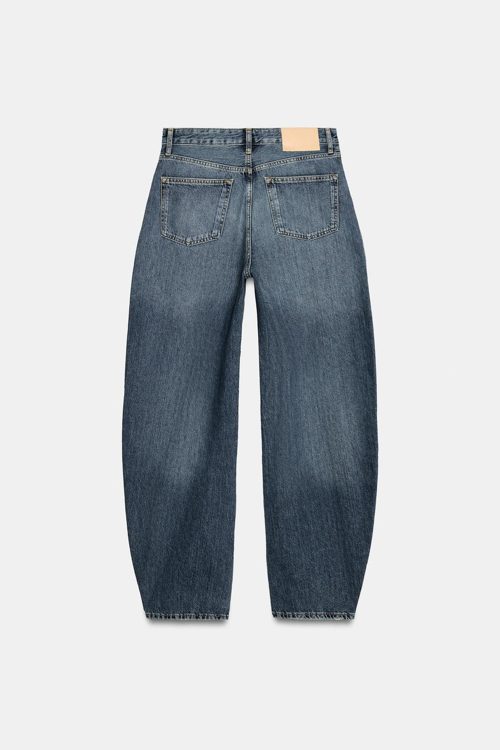 ZARA ДЖИНСЫ CURVED STRAIGHT СО СРЕДНЕЙ ПОСАДКОЙ — ZW COLLECTION, СИНИЙ