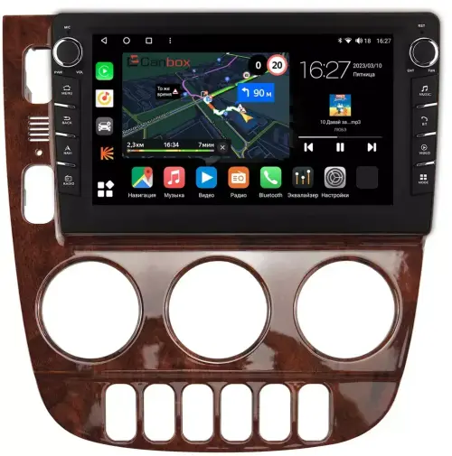 Магнитола для Mercedes-Benz ML (W163) 2001-2005 (климат, орех) - Canbox 9-1157 Android 10, Быстрая, CarPlay, 4G SIM-слот