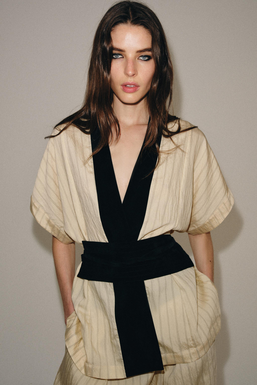 ZARA ДВУБОРТНЫЙ ЖАКЕТ В ПОЛОСКУ — ZW COLLECTION, ПОЛОСКИ