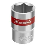 Головка торцевая, 19 мм, шестигранная, CrV, под квадрат 1/2, хромированная Matrix — фото 1