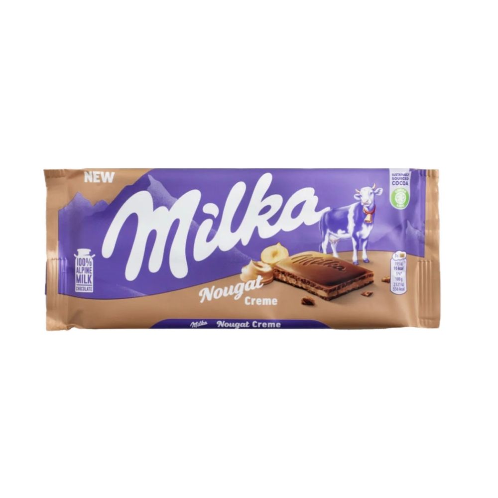 MILKA шок плитка  85гр Nougat Creame (Милка Ореховый крем) (22) 3218