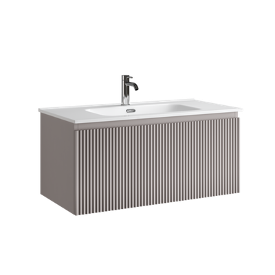 Тумба подвесная SANCOS Сноб Р 1.0 (Snob R 1.0) 890х445х406, c одним ящиком оснащенным доводчиками, Пыльная роза (Doha Soft), арт.SNR1.090SM
