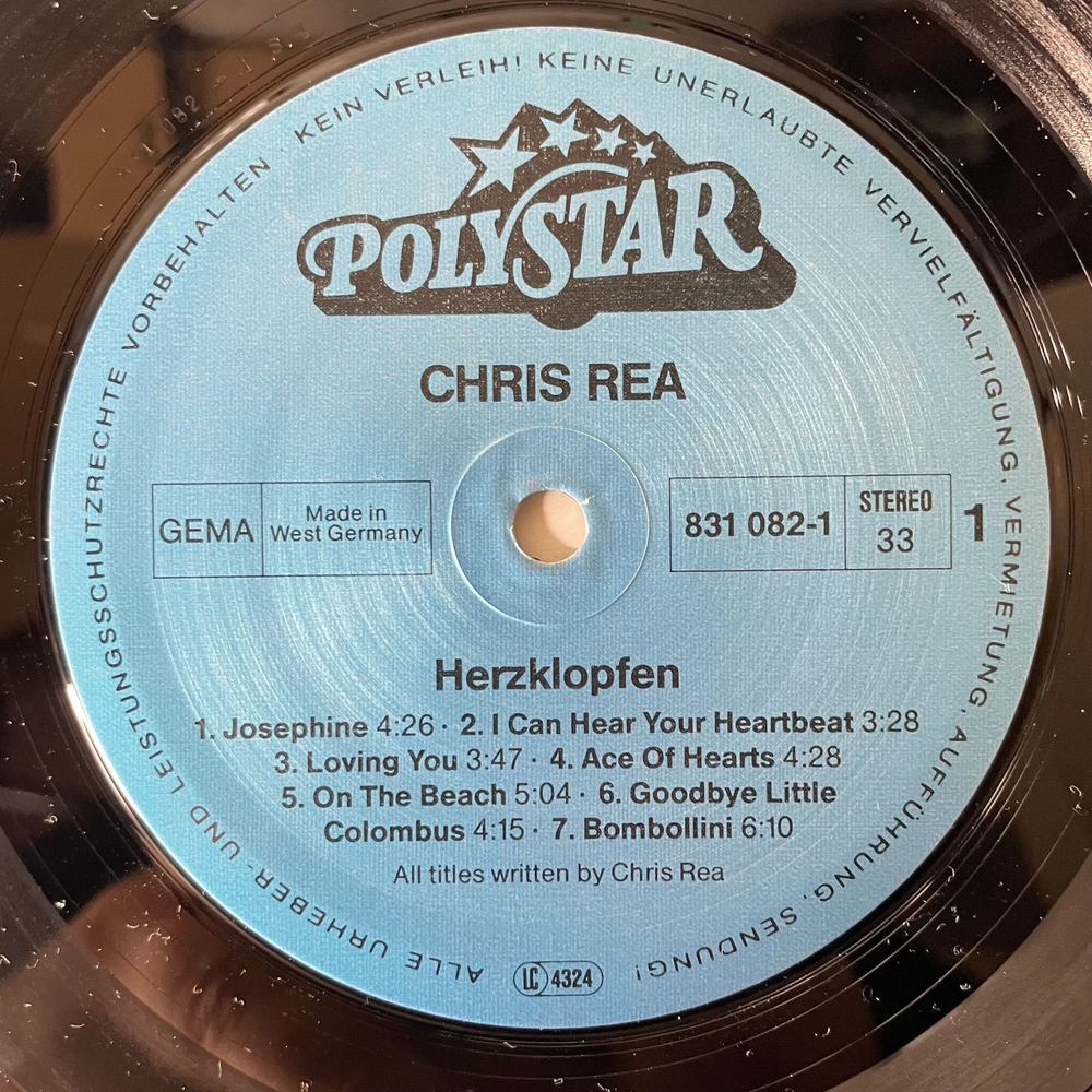 Винтажная виниловая пластинка LP Сборник Chris Rea Herzklopfen (Германия 1986) Josephine