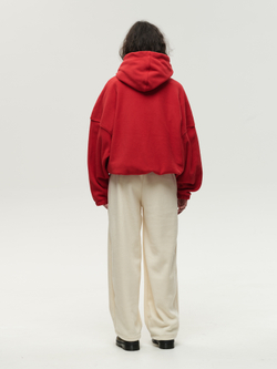 Drawstring Hoodie Red High
