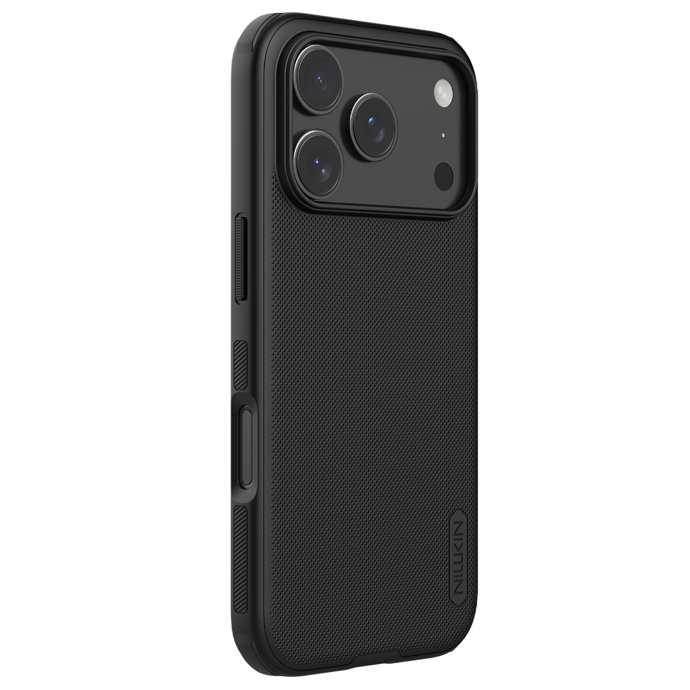 Противоударный чехол черного цвета от Nillkin для смартфона iPhone 17 Pro Max, серия Super Frosted Shield Pro